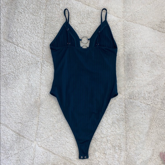Blue Ribbed Bodysuit - Picture 3 of 3